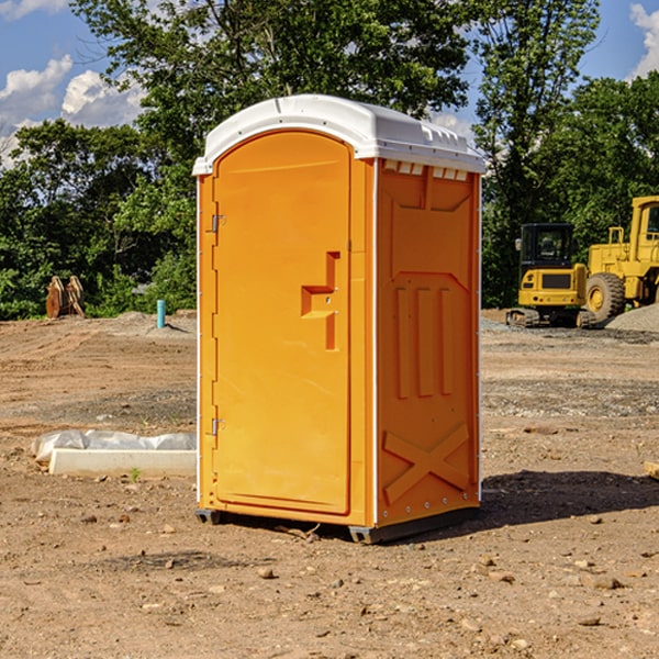 how often are the portable restrooms cleaned and serviced during a rental period in Wilderville